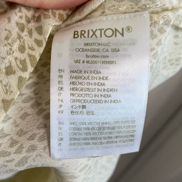 Brixton Slip Dress Midi Length Animal Print Cream & Tan Size Medium - Picture 7 of 8